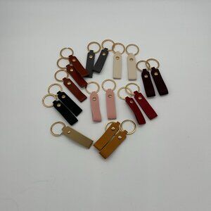 Bulk Lot Leather Keychains w/ Brass Rings – New – Craft & Resale Lot